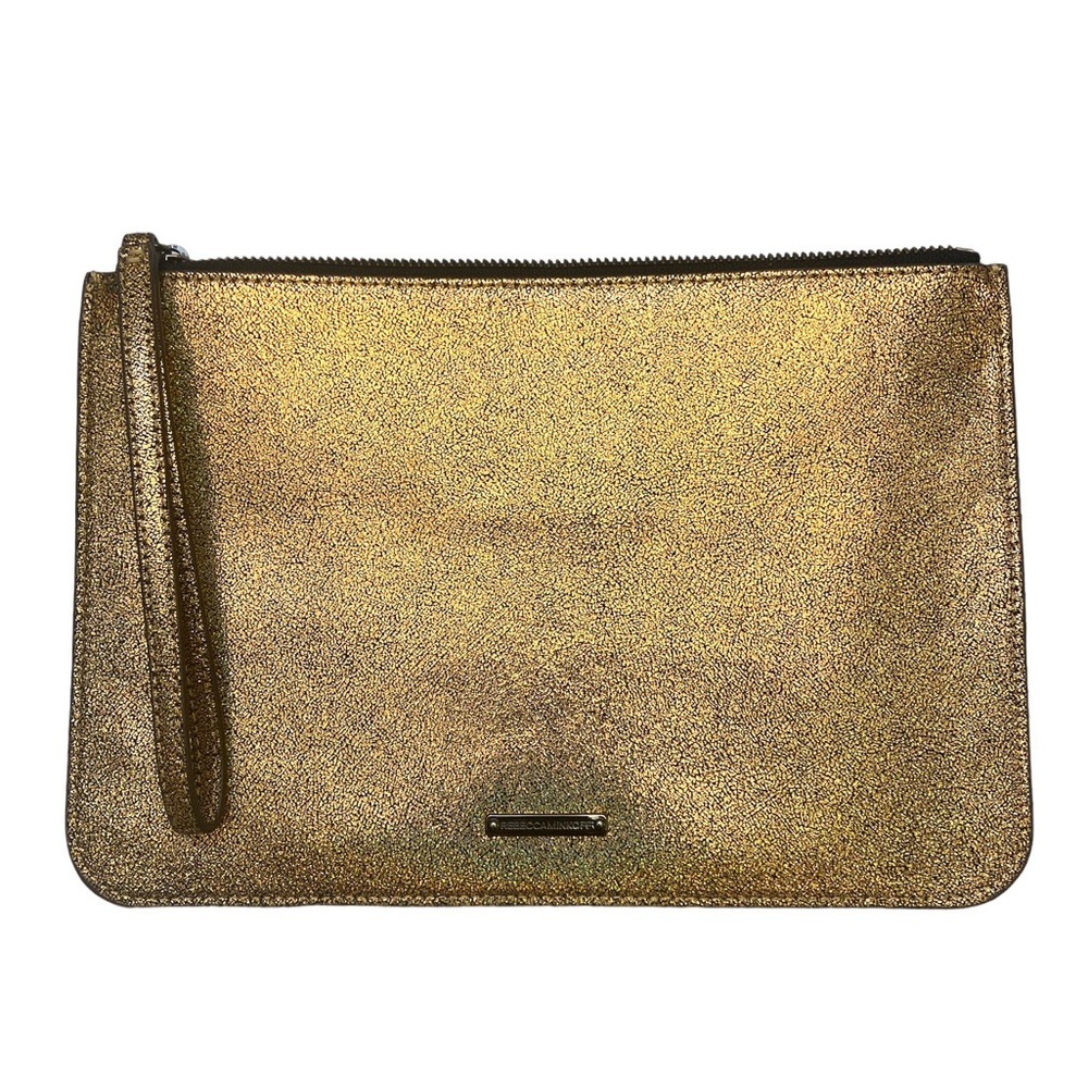 Rebecca Minkoff Gold Glitter Studded Wristlet Clutch